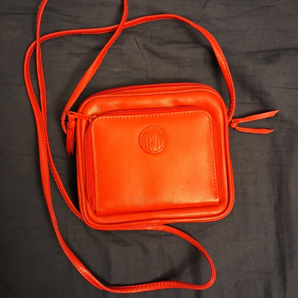 Red Leather small Crossbody Bag